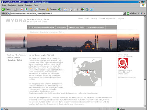 Screenshot einer Inhaltsseite im Livebetrieb